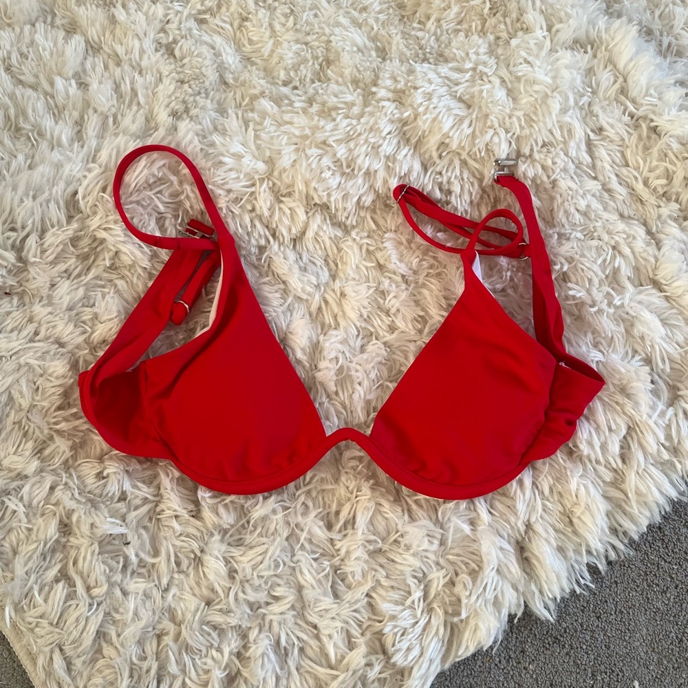 Red Women's bikini top. Size small